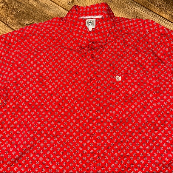 Cinch Shirt Mens Medium Red Bandana Western Rodeo - Picture 3 of 7